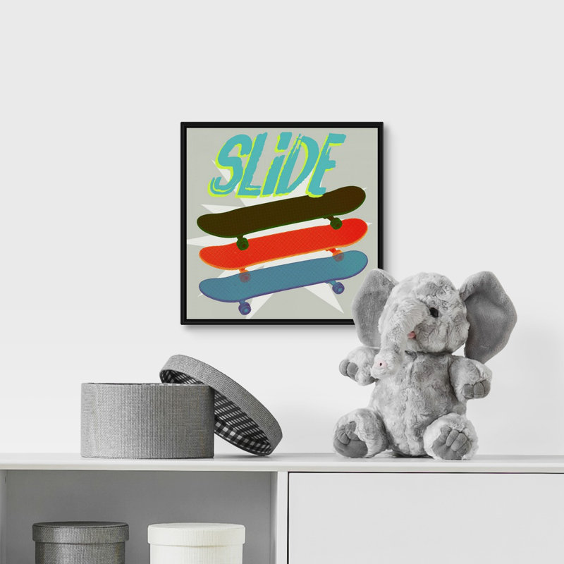 Art sur toile sk8r ii Sieber, Cadre flottant noir, H 12 po x l 12 po x P 1,75 po