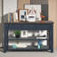 Console Elvaron 48'' en pin massif – Table d'appoint moderne pour entrée, avec 3 tiroirs de rangement et 2 étagères, style brun vintage, idéale pour le salon ou le couloir.-129021071