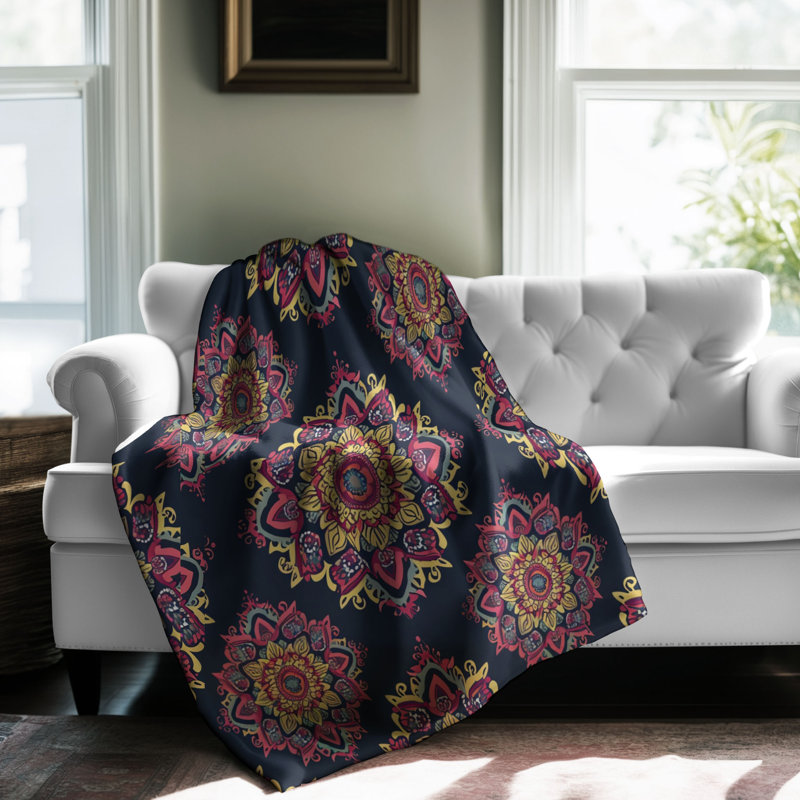 Couverture en sherpa de qualité supérieure Gypsy Soul Bliss Print, Grand lit