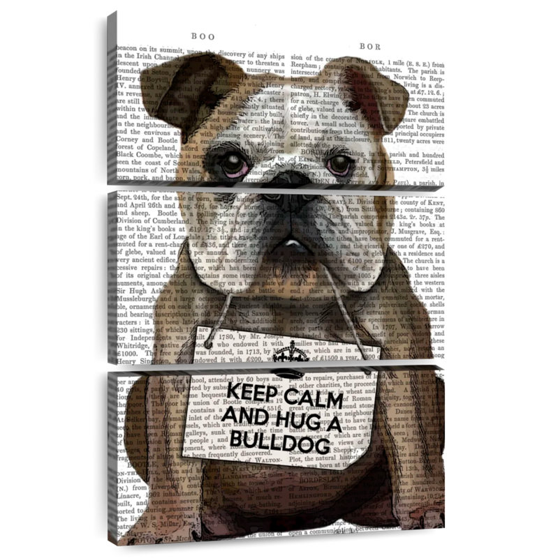 Hug A Bulldog, 45" H x 28" W