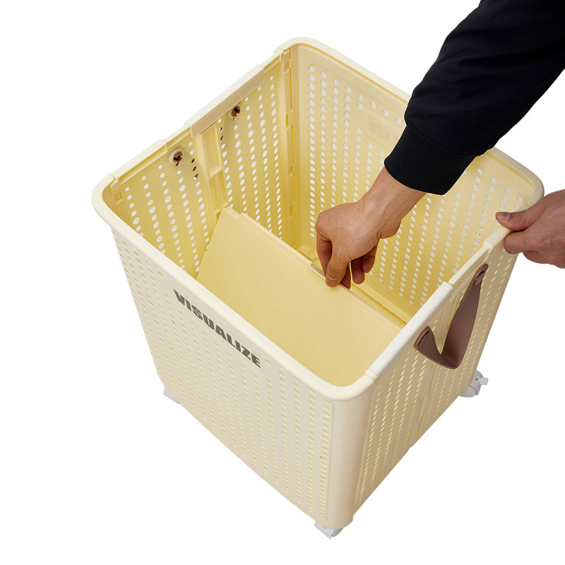Plastic Laundry Basket with Handles, 50cm H x 37.7cm W x 36cm D