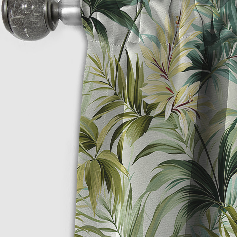 Motif de lignes tropicales - Rideau floral - Rideau occultant floral - 1 panneau, L 52 po x L 90 po