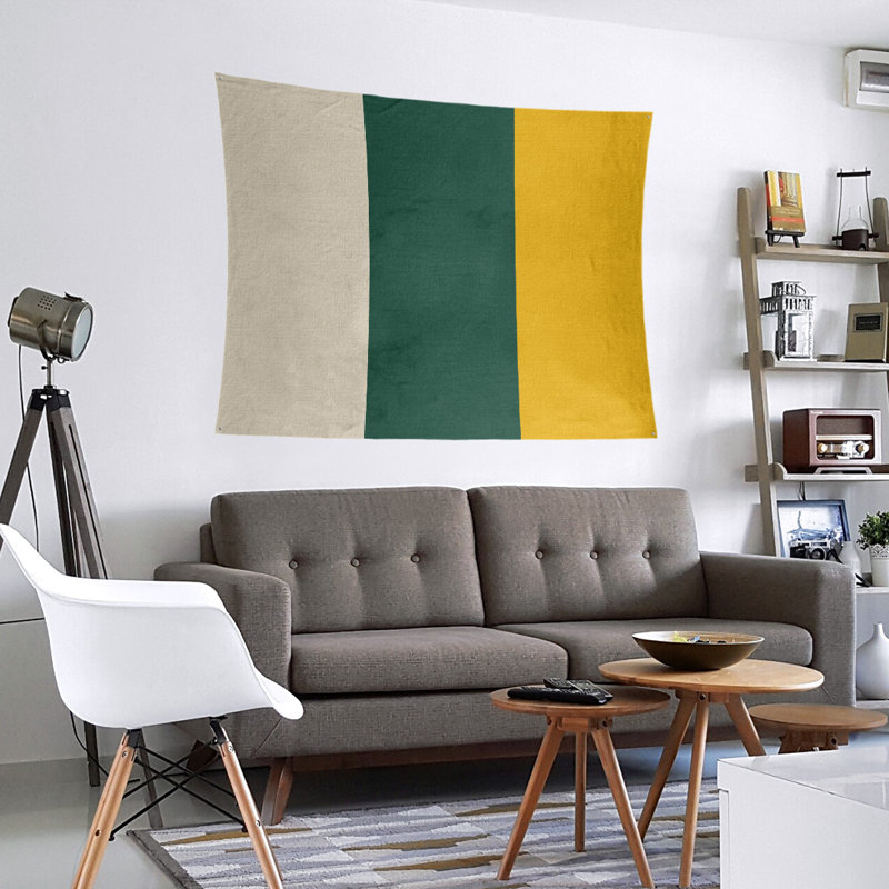 Tapisserie de polyester Minnesota, H 68 po x l 80 po, Blé du Minnesota / vert forêt / récolte dorée