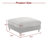 Upholstered Light Gray Square Corduroy Ottoman with Solid Wood Legs, Single Ottoman Modular Part For Sectional Sofa-113296805