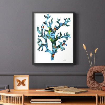 Sea Coral I, reproduction encadrée - bois massif