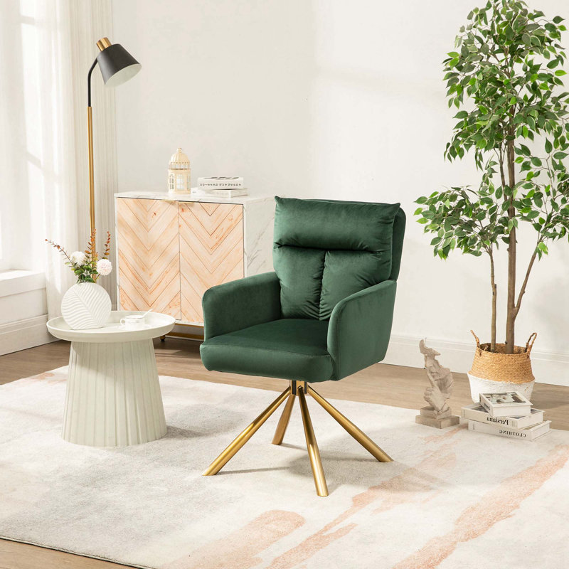 Fauteuil d'appoint pivotant Kriene, Vert