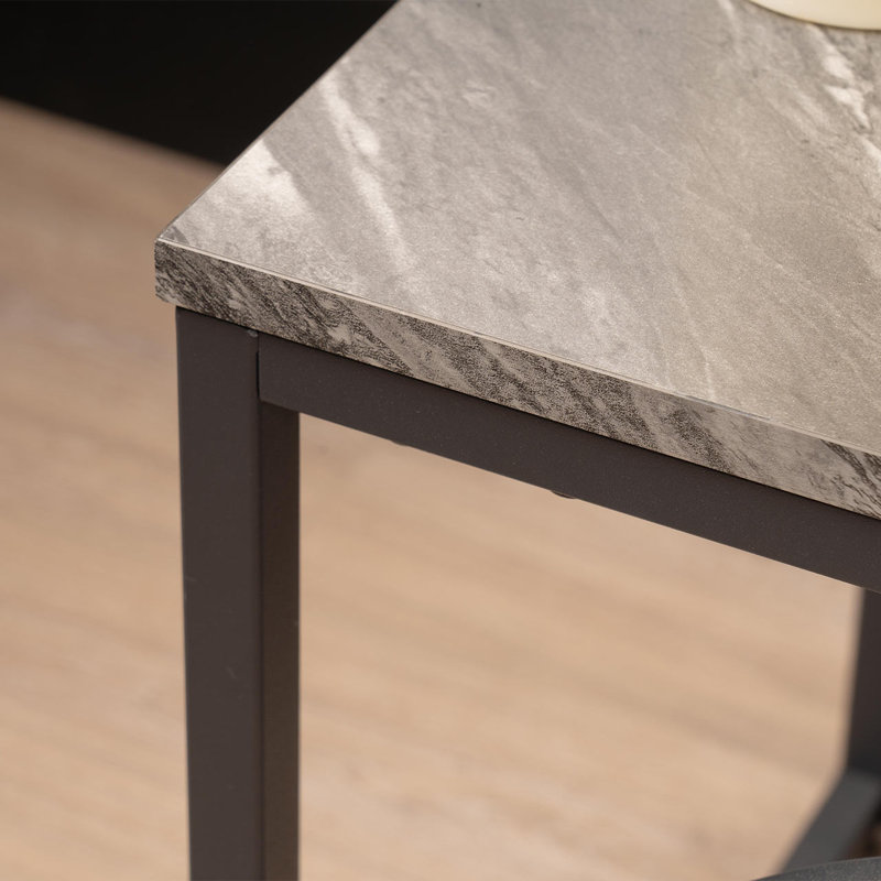 Athul 55cm End Table for Living Room Furniture, Modern Sofa Side Table, Metal Bedside Table
