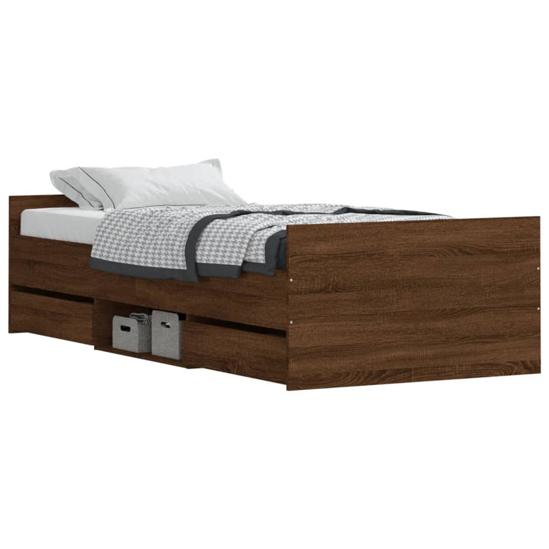 Addylen Storage Bed, Single (3'), Brown Oak