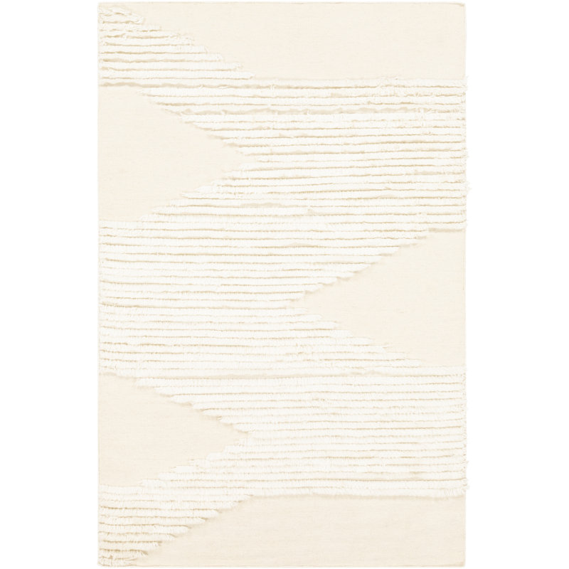 Tapis crème en laine tissé à la main Arcus Marianne, Rectangle 3 pi x 5 pi