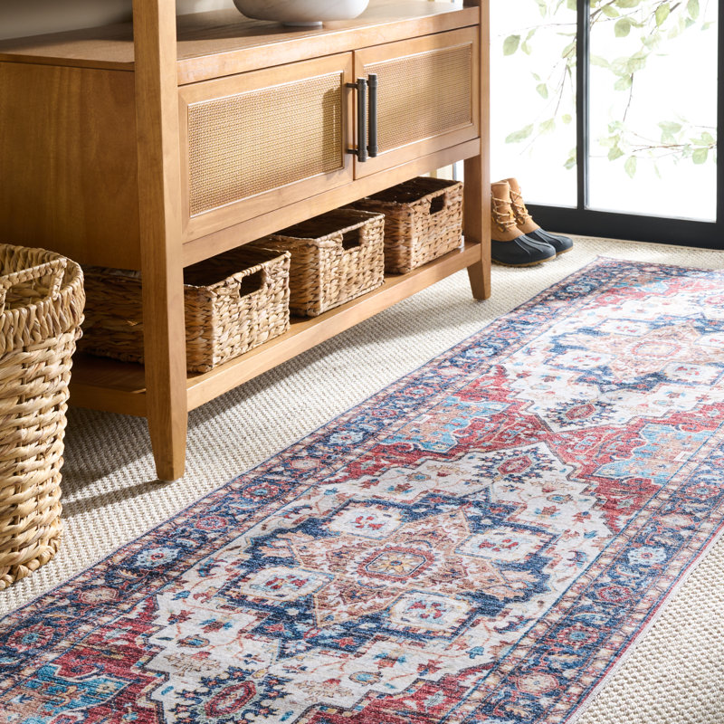 Tapis oriental performance lavable à la machine MSRW Tucson 113, Tapis de couloir 2 pi 6 po x 8 pi