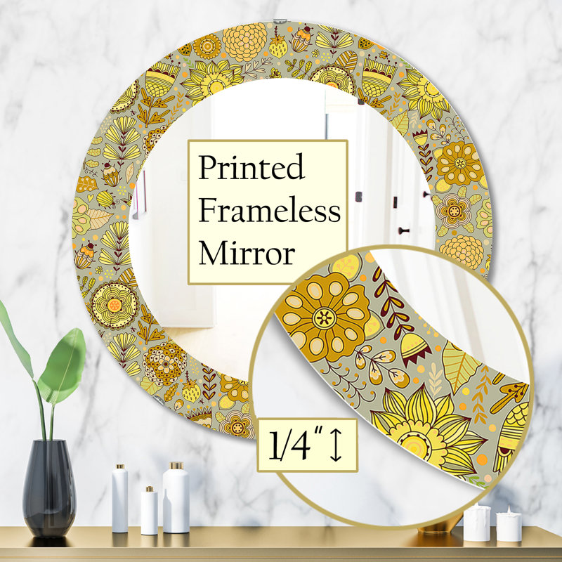 Yellow Moods 22 - Miroir moderne, H 31,5 po x l po