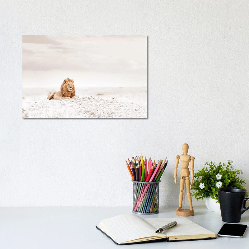 White Lion by Klaus Tiedge - Print on Canvas, 20.32 cm H x 30.48 cm W, Wrapped Canvas