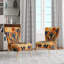 Chaise d'appoint orange à motif d'aquarelle tapissier en velours
