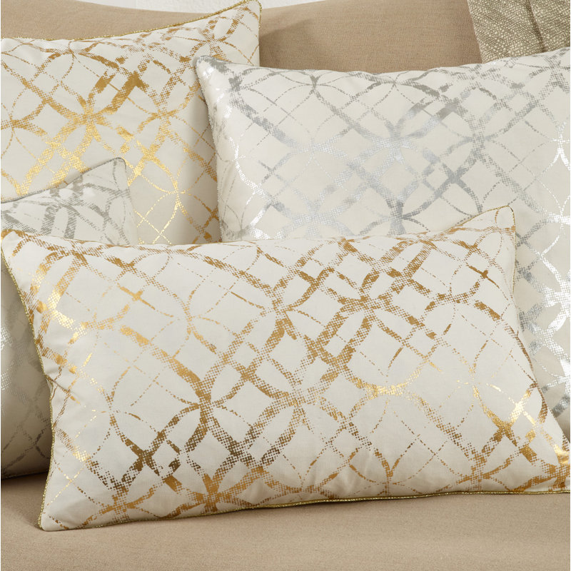 Housse et insert pour coussin lombaire de la collection Lustrous, Or, Polyester / Bourre en polyester