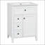 Meuble-lavabo fonctionnel avec lavabo, tiroirs multiples et armoire, construction durable pour le rangement de salle de bain moderne