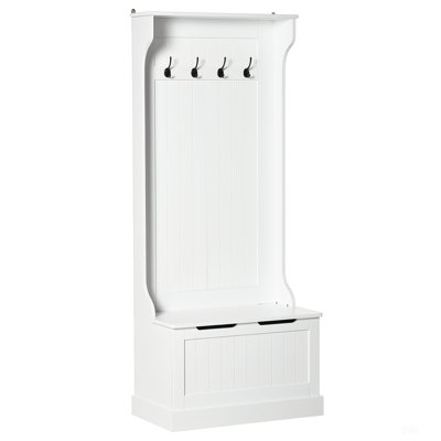 Versatile Hall Tree With Coat Rack, Storage Bench, And Anti-Tipping Device For Safe And Organized Entryways