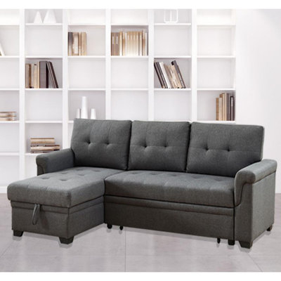 Reversible Sleeper Sectional Sofa with Storage Chaise