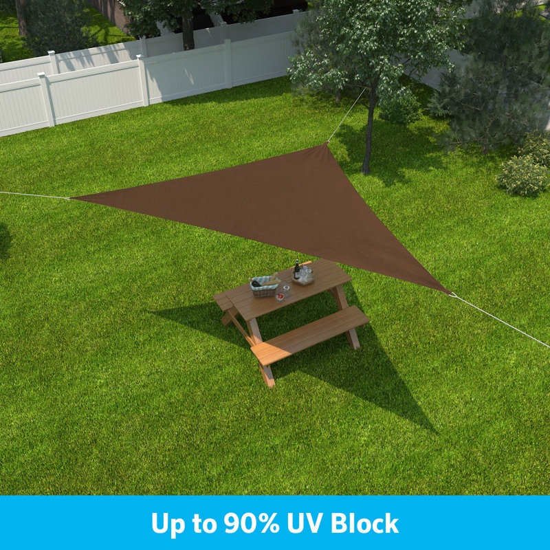 Mocha Polyethylene Triangle Shade Sail Canopy 11 ft. x 10 ft.