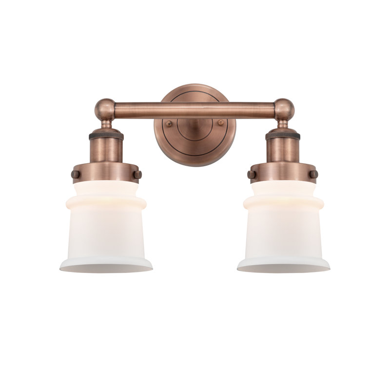 Cailen 2 - Light Dimmable Vanity Light, Matte White, Antique Copper