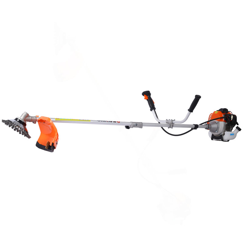 52Cc Weed Wacker alimenté au gaz, multifonction 3 en 1, coupe-bordures, têtes d'attachement de mauvaises herbes de 8 pouces, lame en métal 3T de 10 po, poignée en caoutchouc, bandoulière et sangle inclus, conforme EPA