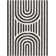 Rectangle Geometric Machine Woven Polyester Area Rug in Charcoal/White