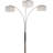 84" Tall Metal Floor Lamp With 3 Crystal Shaded Arches