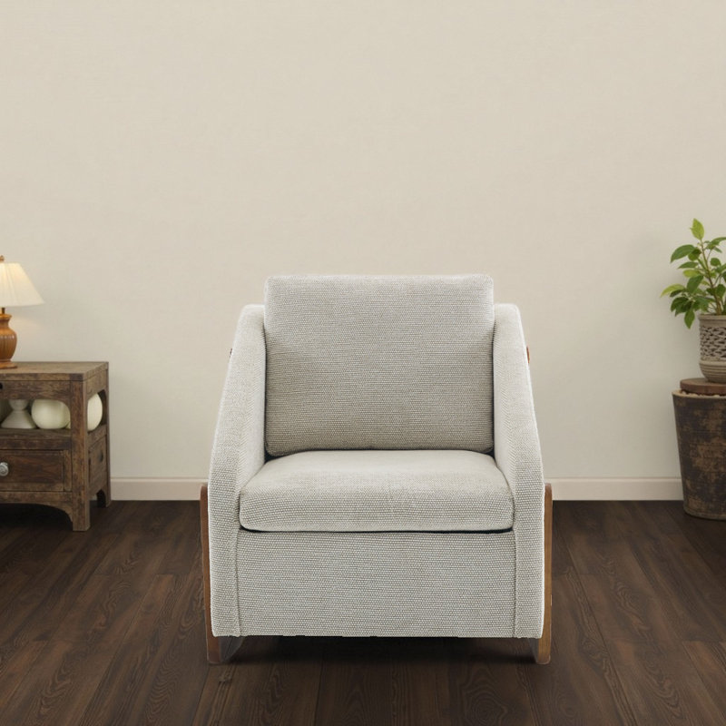 Fauteuil en chenille Modern, Blanc