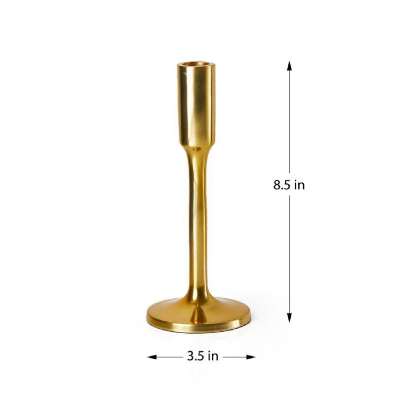 Metal Tabletop Candlestick, 10.5" H x 3.5" W x 3.5" D