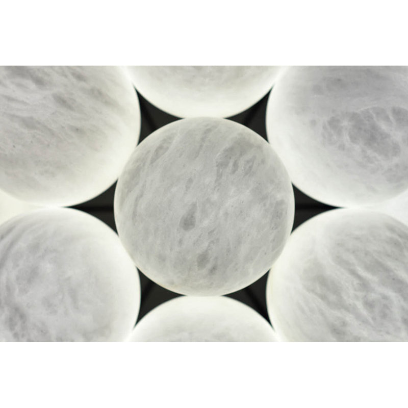 Lustre sphère 9 lumières, Noir, H 24 po x l 16 po x P 16 po, Étain