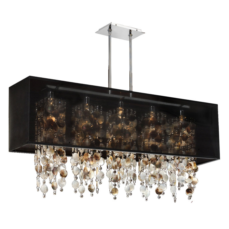 Salerna 5 - Light Kitchen Island Pendant, White, Brown