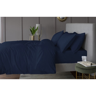 Cotton Solid Colour Duvet Cover Set with Pillowcases Included