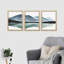 Abstrait paysage encadré, chaîne de montagnes, art mural, ensemble de 3 impressions murales bleu pastel brumeux, décoration murale nature sauvage pour salon, chambre à coucher, 3 pièces-90568690