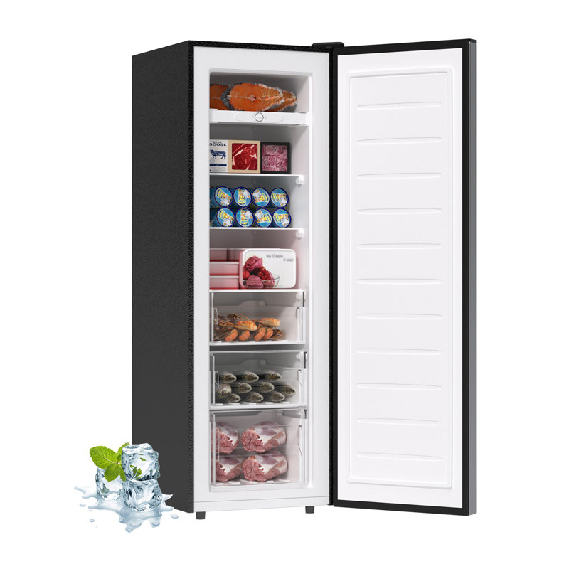 BANGSON 7.0 Cu.Ft Upright Freezer Garage Ready, Convertible Upright Freezer/Refrigerator for Kitchen, Garage, Apartment,Silver