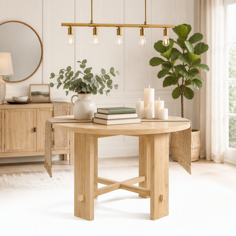 Indoor Solid Wood Dining Table, Natural