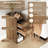 Narrow End Table (Set of 2), Slim Side Table with 2 Arched Rattan Drawers & Storage Mid Century Nightstand-622719173-622719172