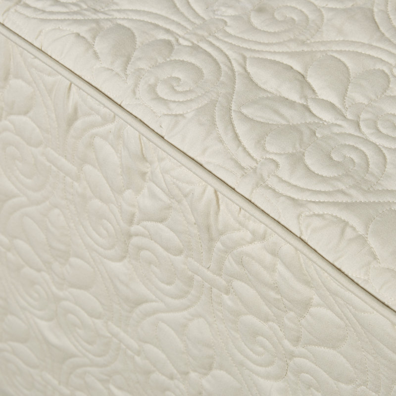 King Cream Microfiber Quilted Bedspread Set with Shams