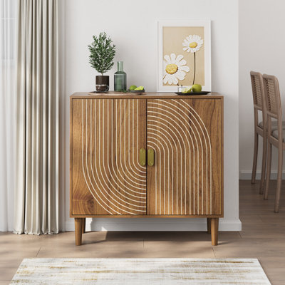 Armoire de rangement à tablettes réglables à deux portes Brown Line