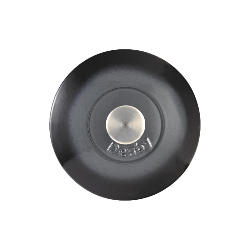 Denby Halo Cast Iron 4L Round Casserole, Halo/Gray Ombre, 5.5 Quarts