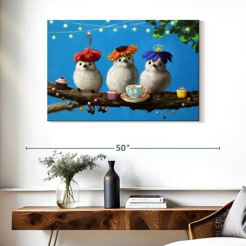 Garden Party Birds, H 26 po x l 39 po