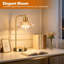 Set of 2 Glass Table Lamps, Dimmable Bedside Lamps for Bedroom, Modern Nightstand Lighting-161135361