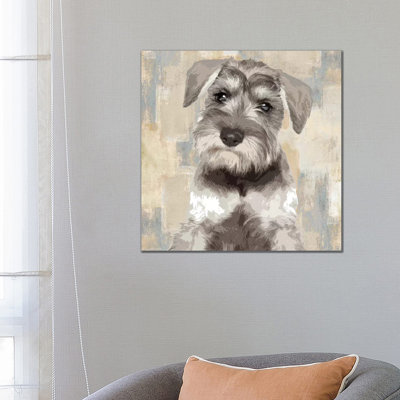 Miniature Schnauzer by Marie-Anne Stas - Wrapped Canvas Painting