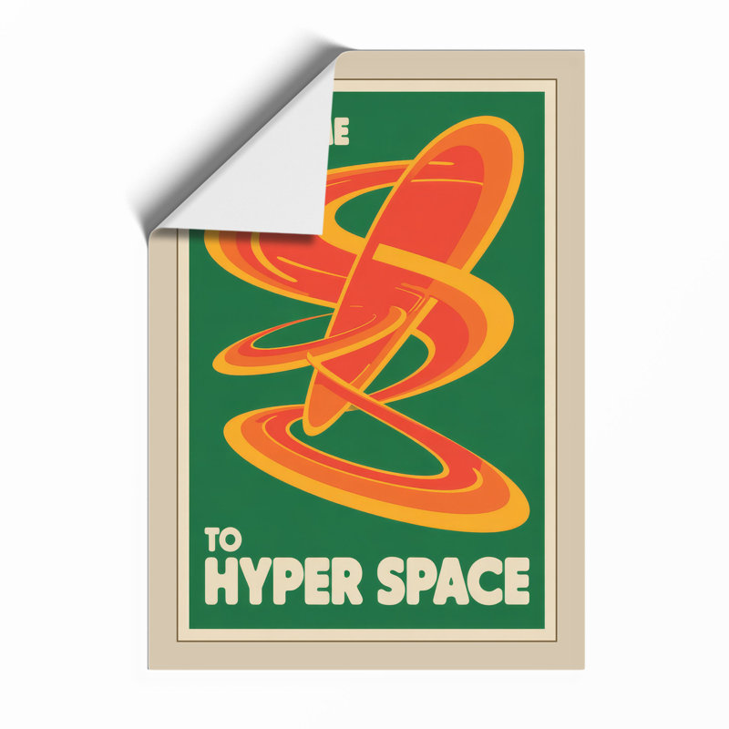 Welcome to Hyper Space Retro - Framed Print, A1 - 84.1 x 59.4 cm, Unframed