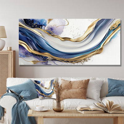 «Ratchford Golden Silence Of Minimal Marble Waterfall I», art mural minimaliste abstrait