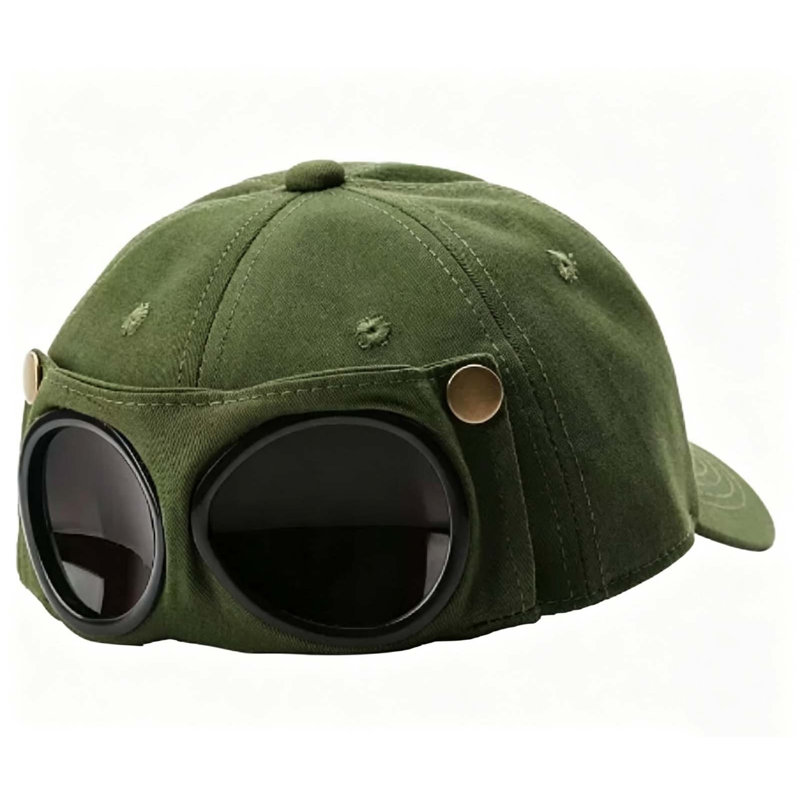 Lunettes de soleil de style lampe fantôme, casquette de baseball de rue, Army Green