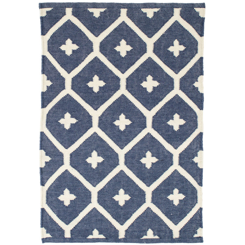 Elizabeth Navy Handwoven Indoor/Outdoor Rug, Rectangle 2' x 3'