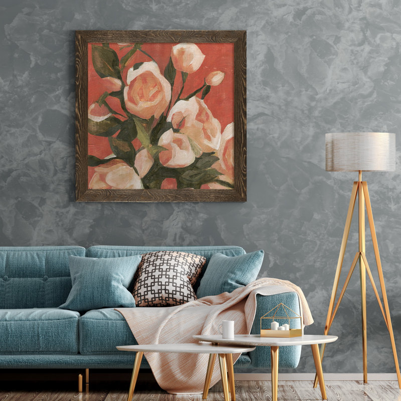 Dandelion Whisper II-impression de cadre photo, H 35,5 po x l 35,5 po x P 1,5 po, Toile encadrée noyer
