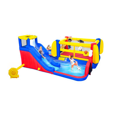 Jeu gonflable pour enfants 7 en 1 avec glissade gonflable avec piscine et eau profonde