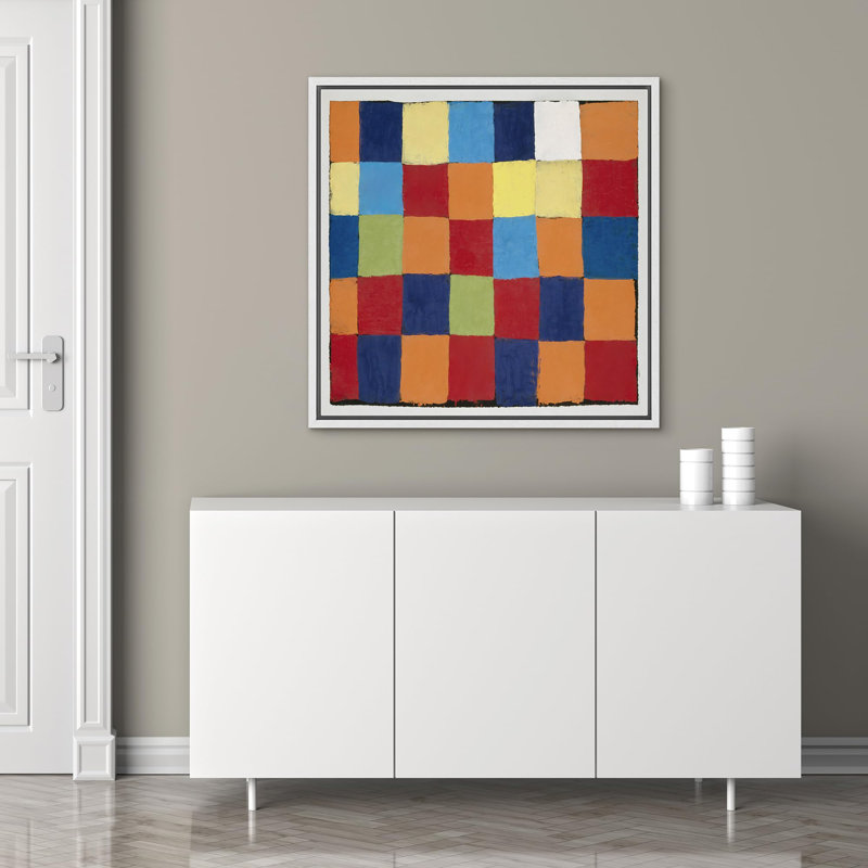 «Colorful Geometric Blocks», illustrations encadrées sur toile, Blanc, H 16 po x l 16 po x P 1,5 po