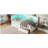 Upholstered Twin Size Platform Bed with USB Ports and LED Belt, With 2 Drawers, White-1675223518