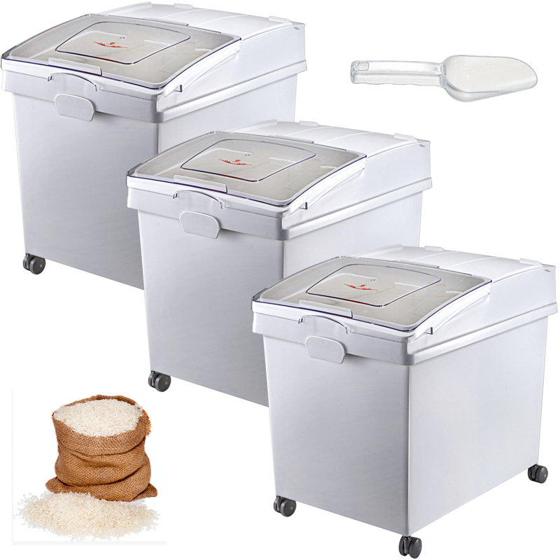 Contenant alimentaire rectangulaire en plastique 10,5 "avec couvercle Vevor (ensemble de 3)